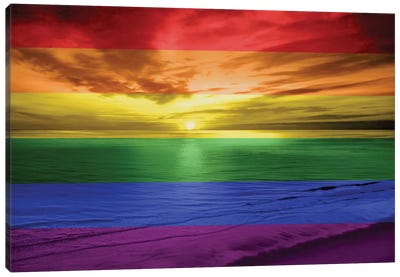 Rainbow Sunset Canvas Art Print - Love Art