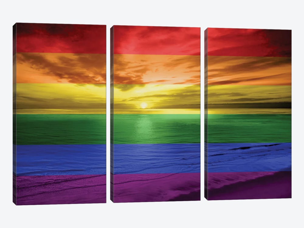 Rainbow Sunset by Maggie Olsen 3-piece Canvas Print