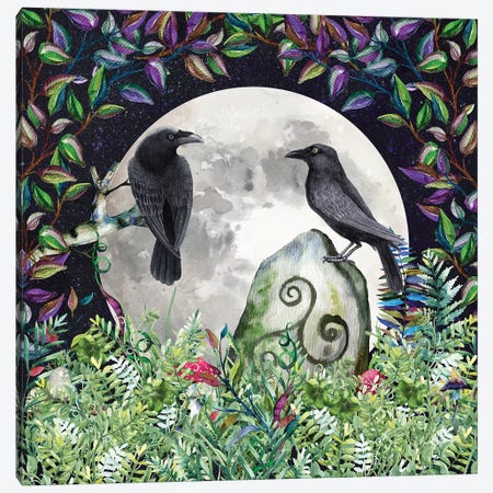 Raven Night Moon Magick Canvas Print #MGK110} by Nature Magick Canvas Art