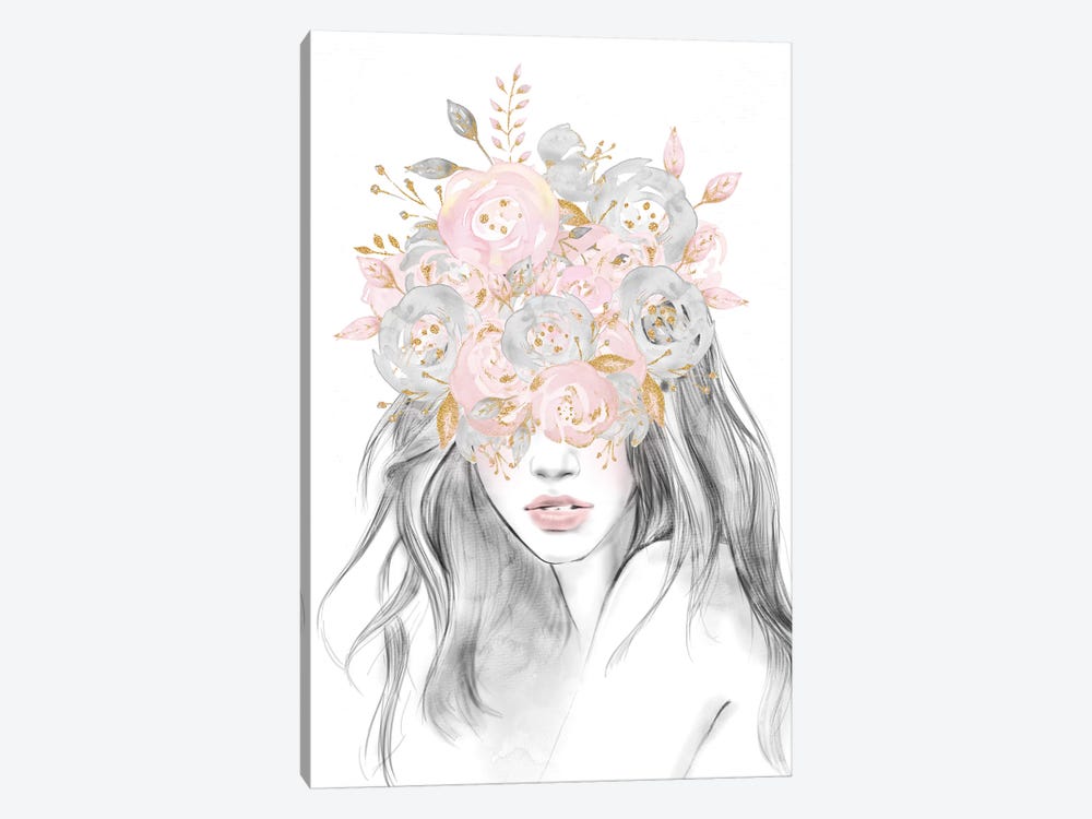 Rose Gold Flower Girl by Nature Magick 1-piece Canvas Art