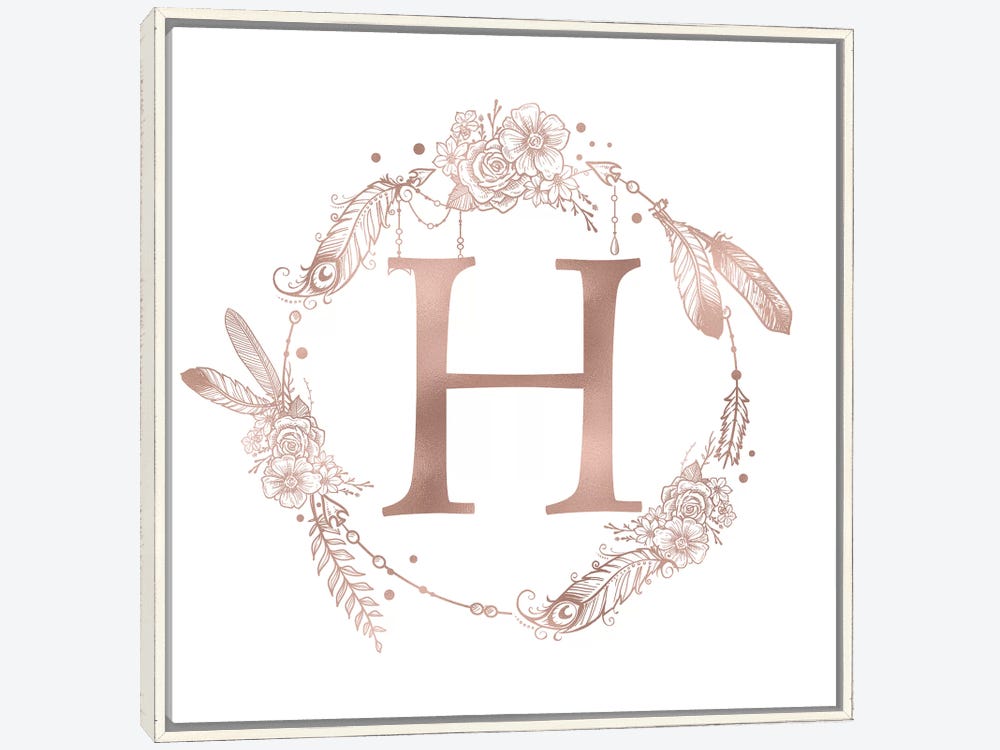  Large 12 Hand Painted Gold Letter Wall Decor Monogram Initial  (H) : Handmade Products