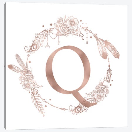 The Letter Q Canvas Print #MGK129} by Nature Magick Art Print
