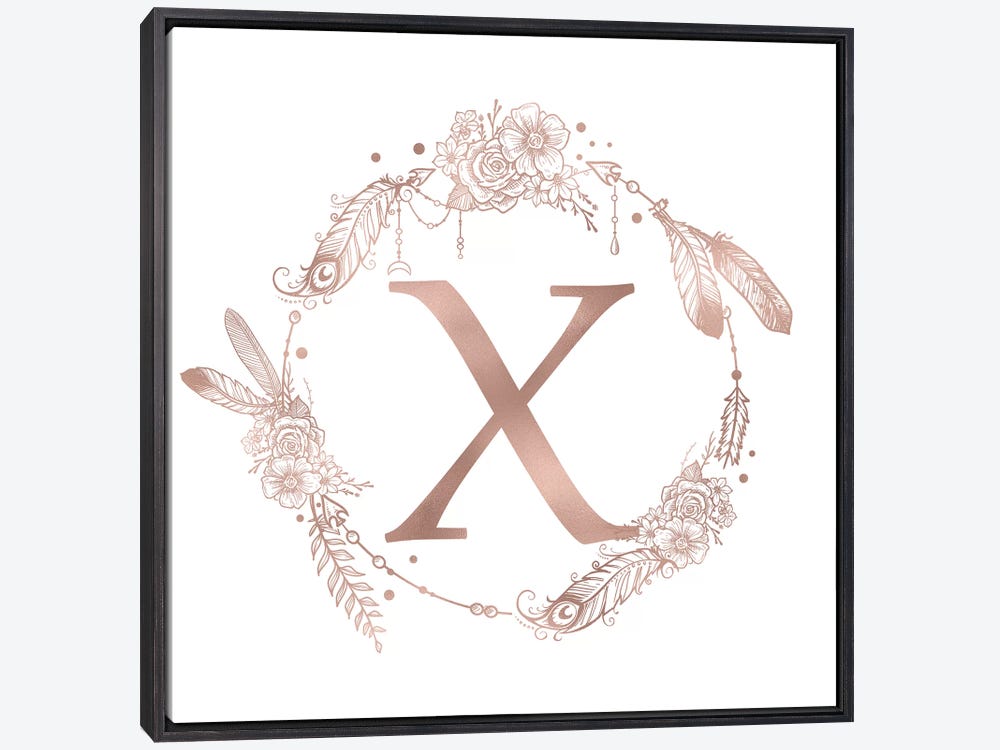 Letter A Rose Gold Pink Initial Monogram Wallpaper by Nature Magick