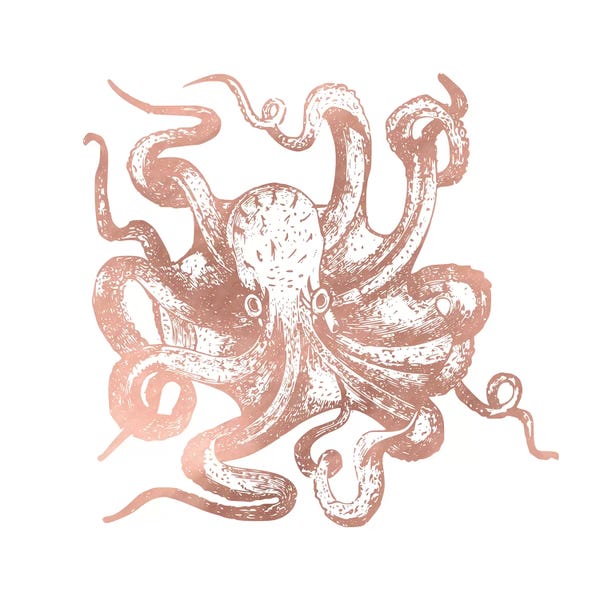 Kids Nautical Art: Rose Gold Octopus by Nature Magick