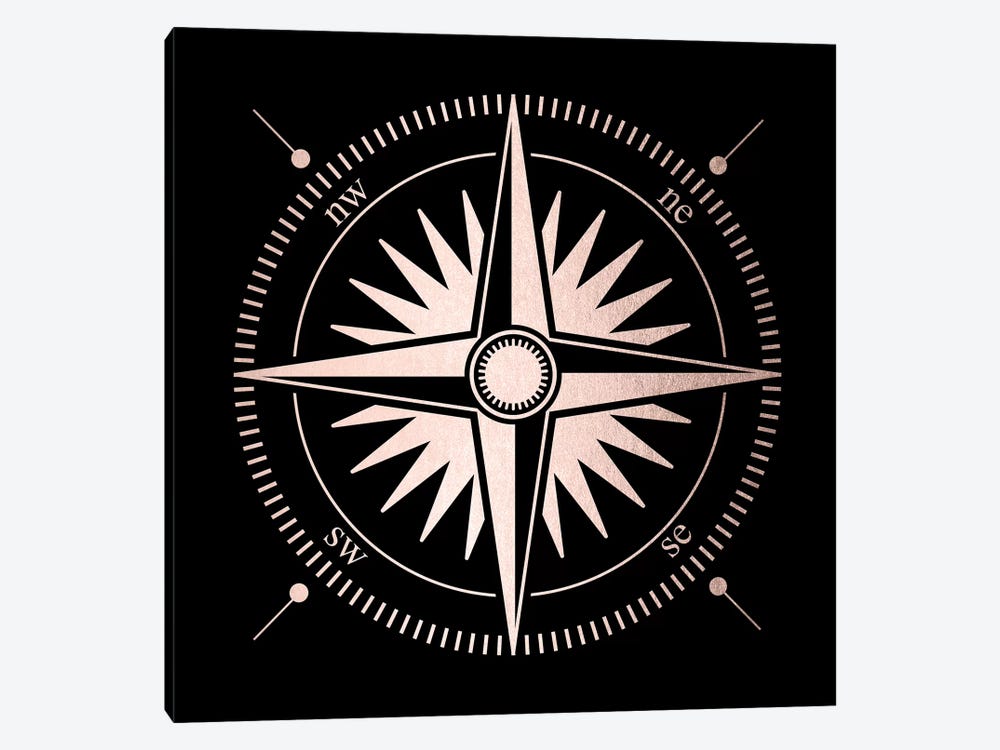 Rose Gold Pink Compass by Nature Magick 1-piece Canvas Print