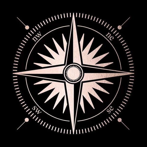 Kids Nautical Art: Rose Gold Pink Compass by Nature Magick