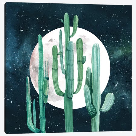 Southwestern Green Cactus Trio I Canvas Print #MGK147} by Nature Magick Canvas Wall Art