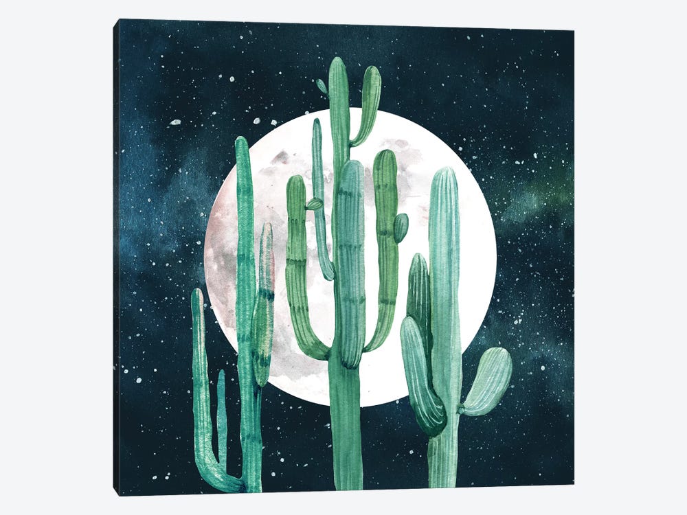 Southwestern Green Cactus Trio I by Nature Magick 1-piece Canvas Artwork