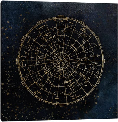 Star Map Night Sky I Canvas Art Print - Celestial Maps