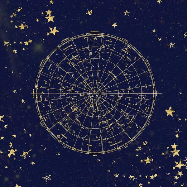Kids Map Art: Star Map Night Sky  II by Nature Magick