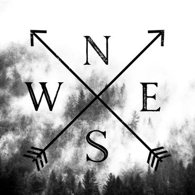 Black And White Compass by Nature Magick framed wall art