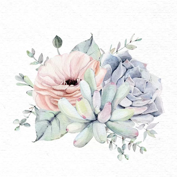 Succulents: Succulents Southwestern Floral Mint Green  I by Nature Magick