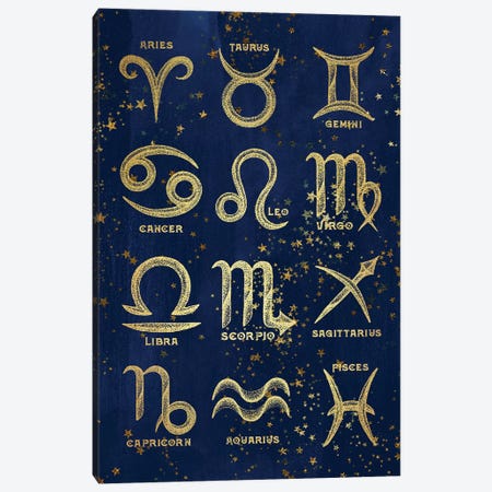 The 12 Zodiac Signs Canvas Print #MGK165} by Nature Magick Canvas Wall Art