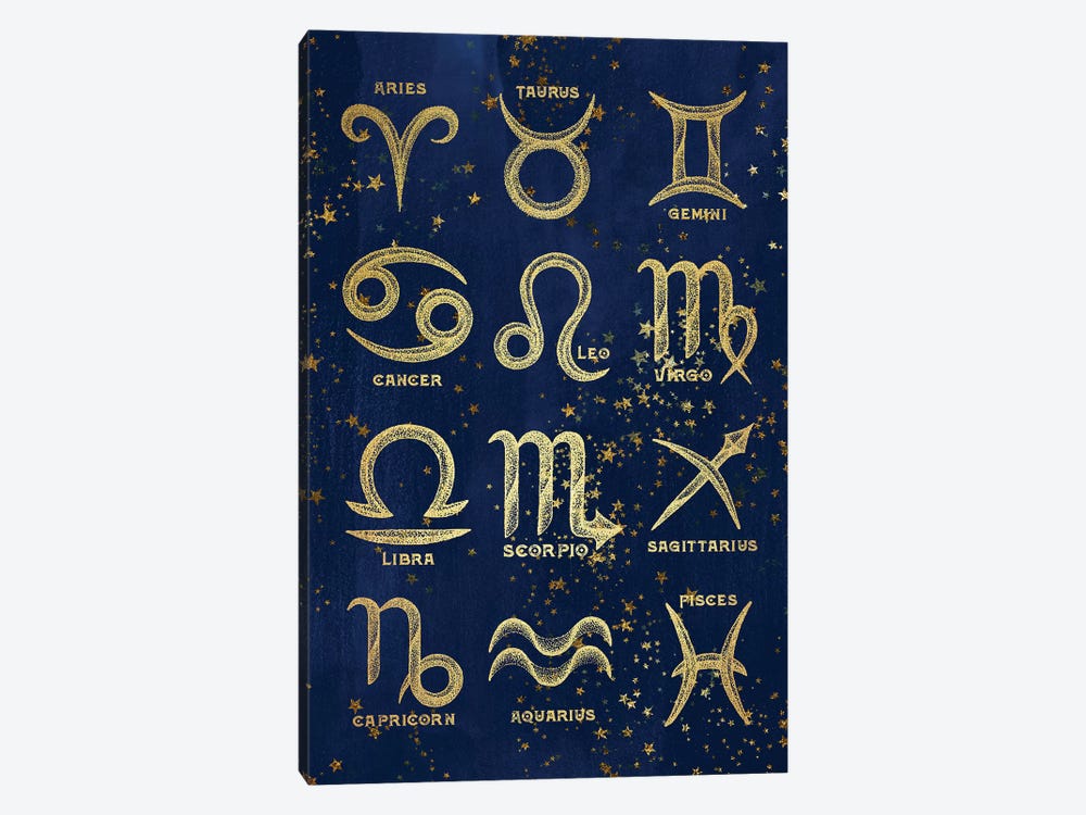 The 12 Zodiac Signs 1-piece Canvas Artwork