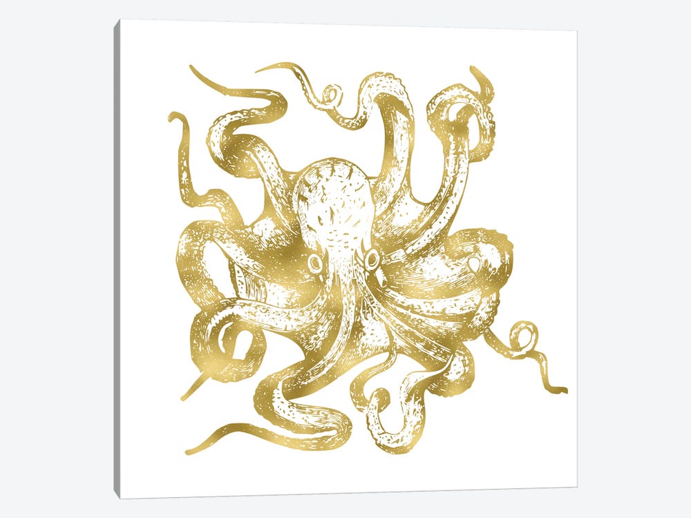Vintage Gold Octopus 1-piece Art Print