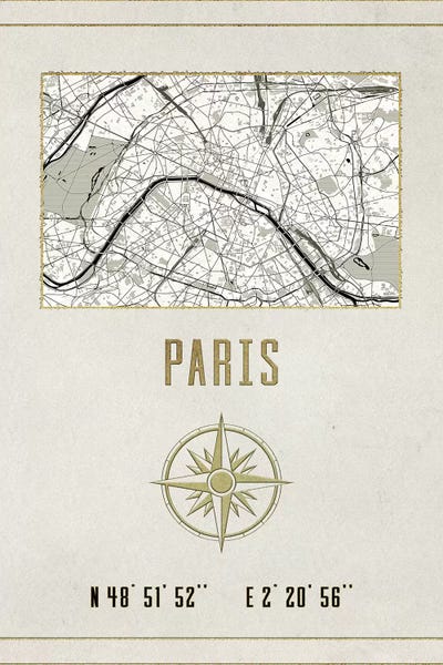 Paris Maps: Paris, France II by Nature Magick
