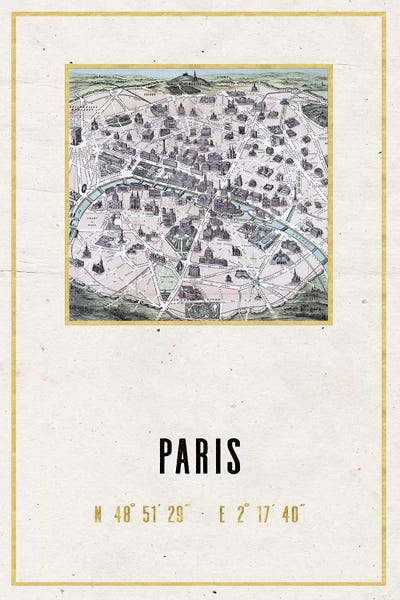 Paris Maps: Paris, France III by Nature Magick