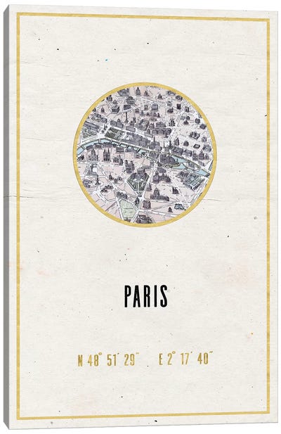 Paris, France IV Canvas Art Print - Country Maps