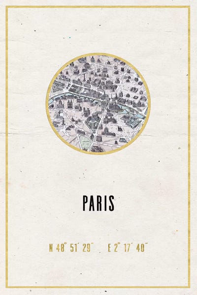 Paris Maps: Paris, France IV by Nature Magick