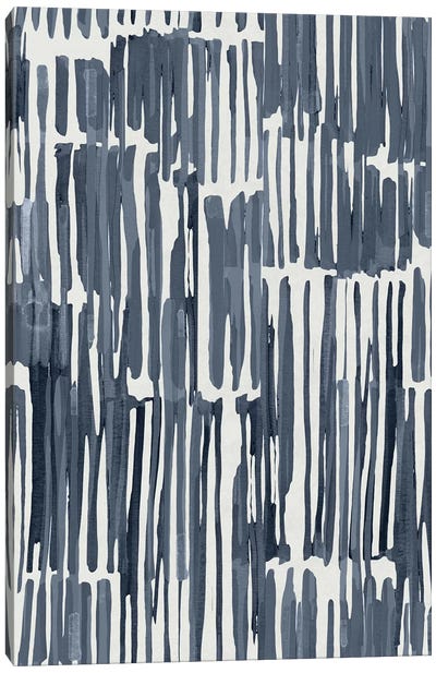 Wabi Sabi Bamboo Brushstroke Canvas Art Print - Stripe Patterns