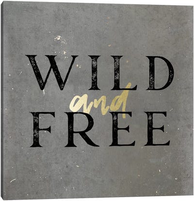 Wild And Free Gold Canvas Art Print - Modern Minimalist