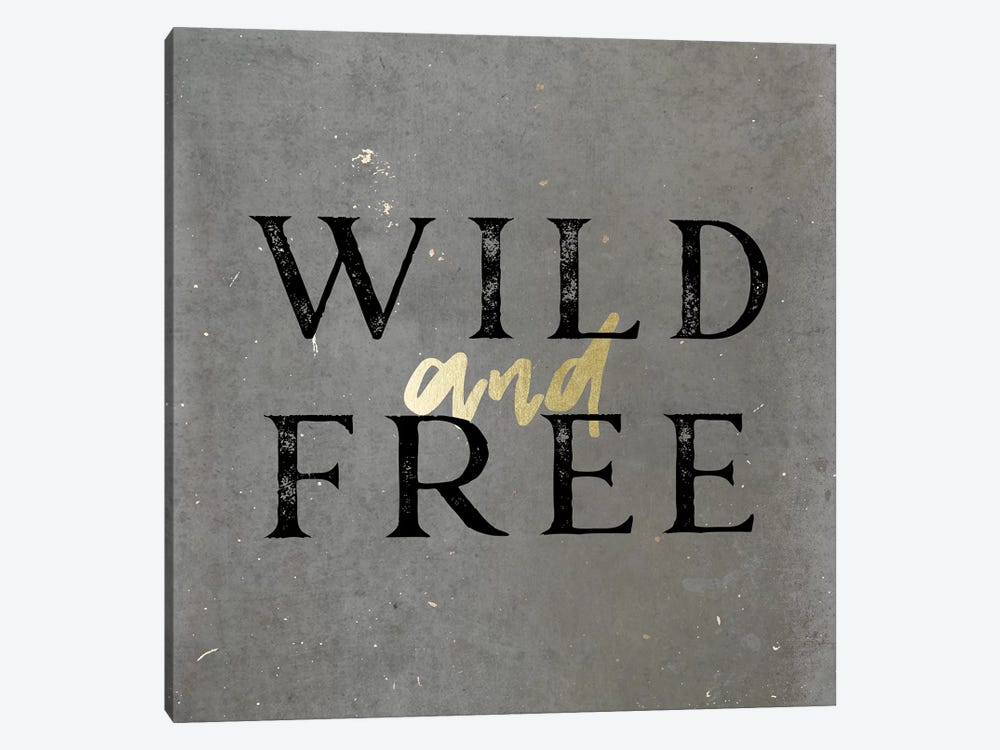 Wild And Free Gold 1-piece Canvas Artwork