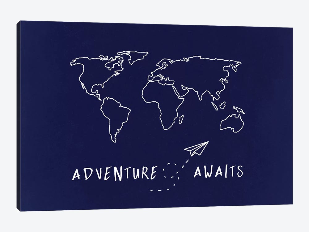 World Map Adventure Awaits by Nature Magick 1-piece Art Print