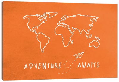 World Map Adventure Awaits II Canvas Art Print - World Map Art