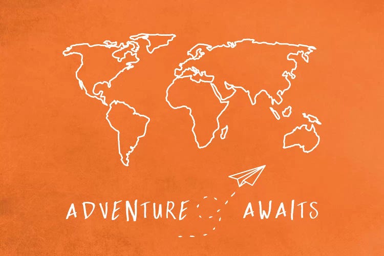 World Map Adventure Awaits II by Nature Magick canvas print