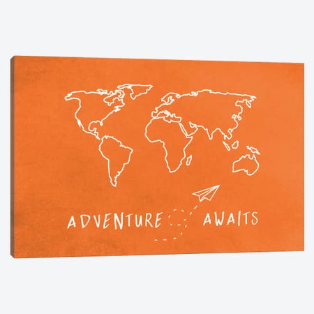 World Map Adventure Awaits II Canvas Print #MGK187} by Nature Magick Canvas Art