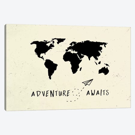 World Map Adventure Awaits III Canvas Print #MGK188} by Nature Magick Canvas Art Print