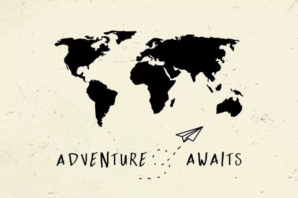 Kids Map Art: World Map Adventure Awaits III by Nature Magick