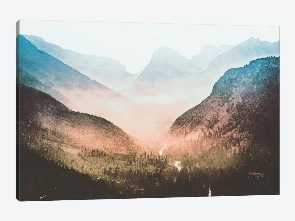 Blue Sunrise Mountain Adventure At Glacier National Park I by Nature Magick 1-piece Canvas Art Print