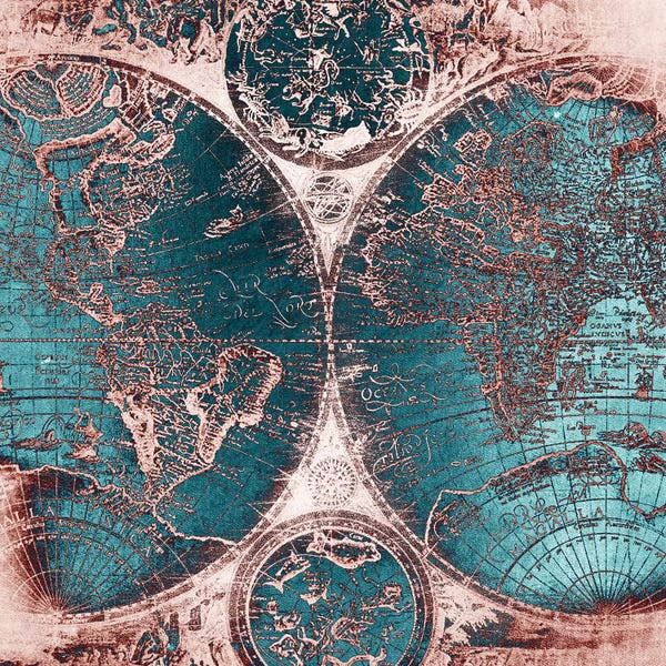 Nature Magick: World Map Antique IIII by Nature Magick