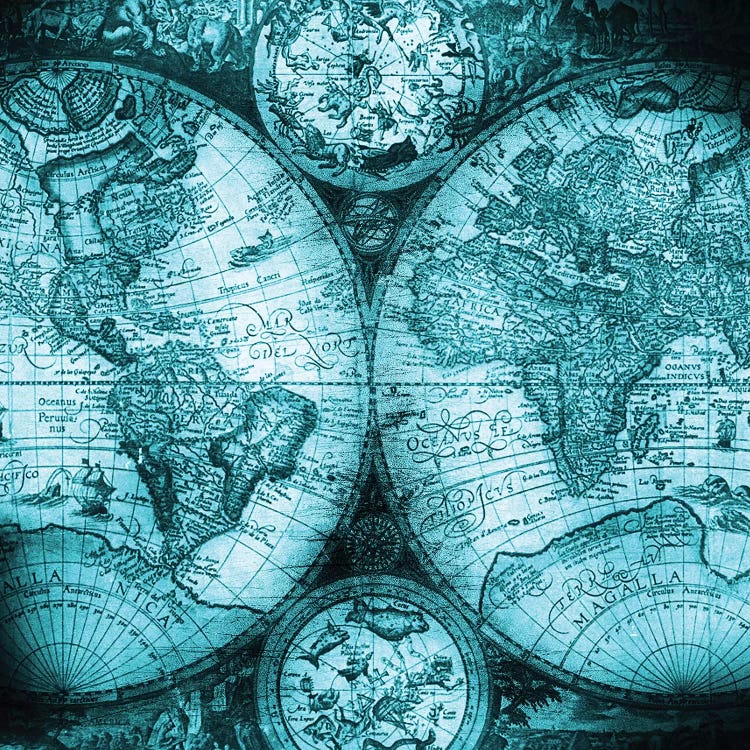 World Map Antique V by Nature Magick wall art