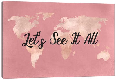 Let's See It All  Canvas Art Print - World Map Art