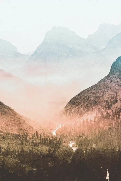 Blue Sunrise Mountain Adventure At Glacier National Park II by Nature Magick wall art