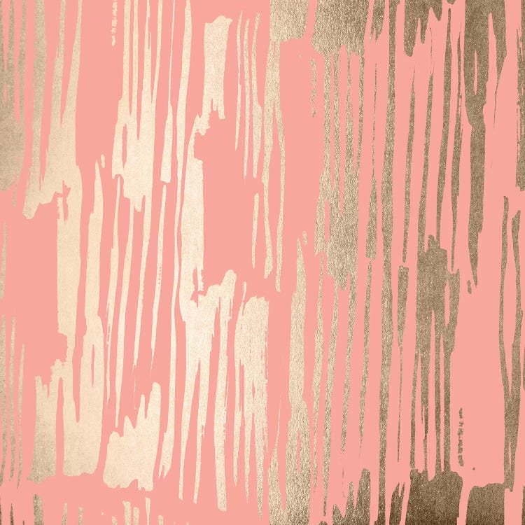 Abstract Modern Gold Brush on Blush Pink