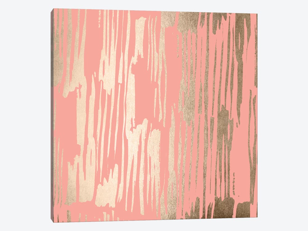 Abstract Modern Gold Brush on Blush Pink by Nature Magick 1-piece Art Print