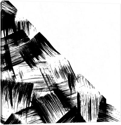 Abstract Modern Minimal Brush Stroke Black and White Canvas Art Print - Nature Magick