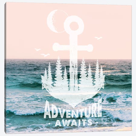 Adventure Awaits Anchor In Pastel Ocean Sky Canvas Print #MGK206} by Nature Magick Canvas Print