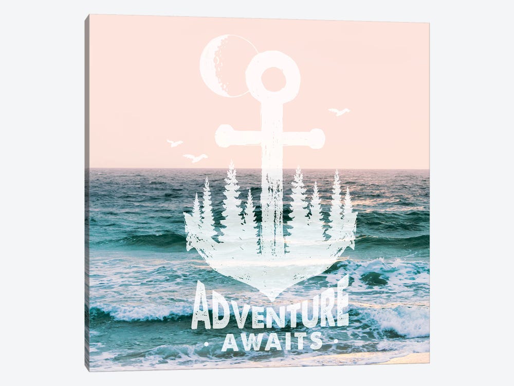Adventure Awaits Anchor In Pastel Ocean Sky by Nature Magick 1-piece Art Print