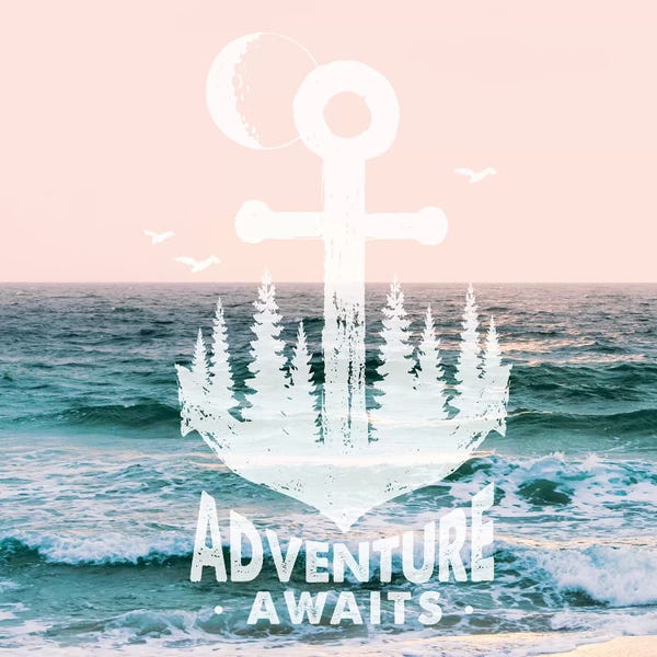 Adventure: Adventure Awaits Anchor In Pastel Ocean Sky by Nature Magick