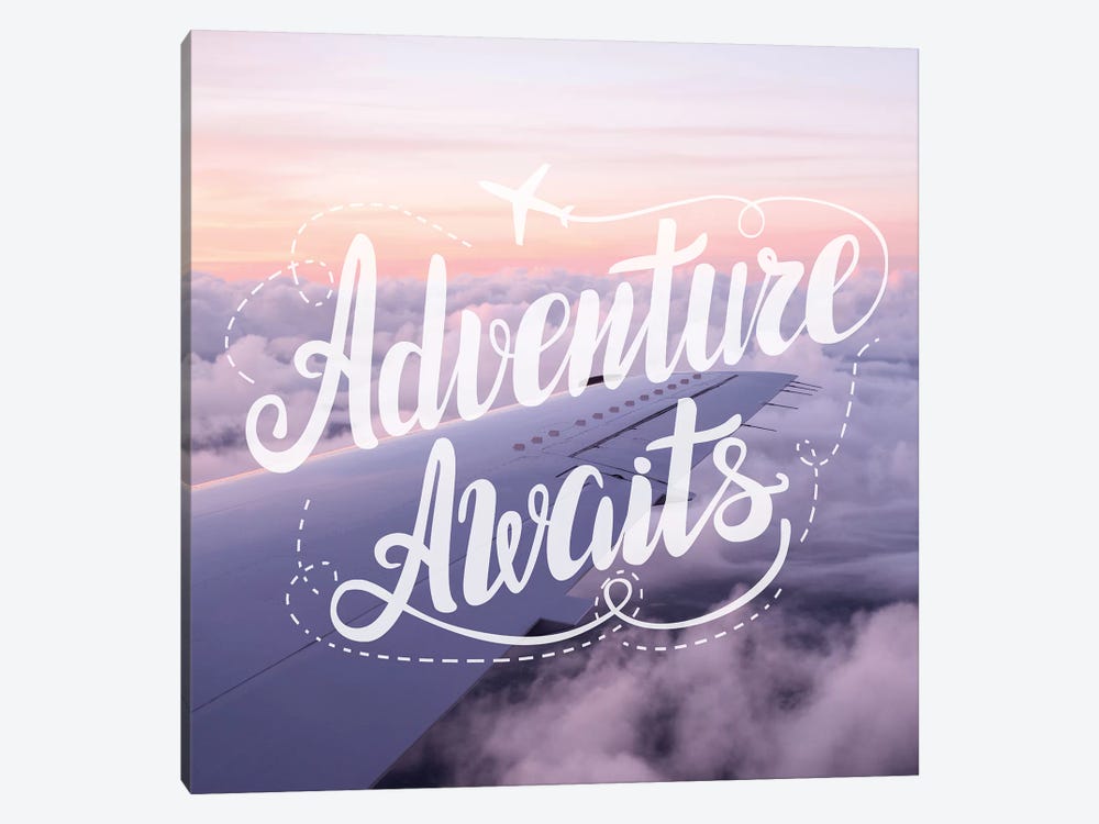 Adventure Awaits In Airplane Over Clouds by Nature Magick 1-piece Canvas Print