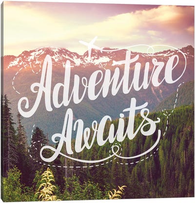 Adventure Awaits In Mountain Forest Canvas Art Print - Travel Journal
