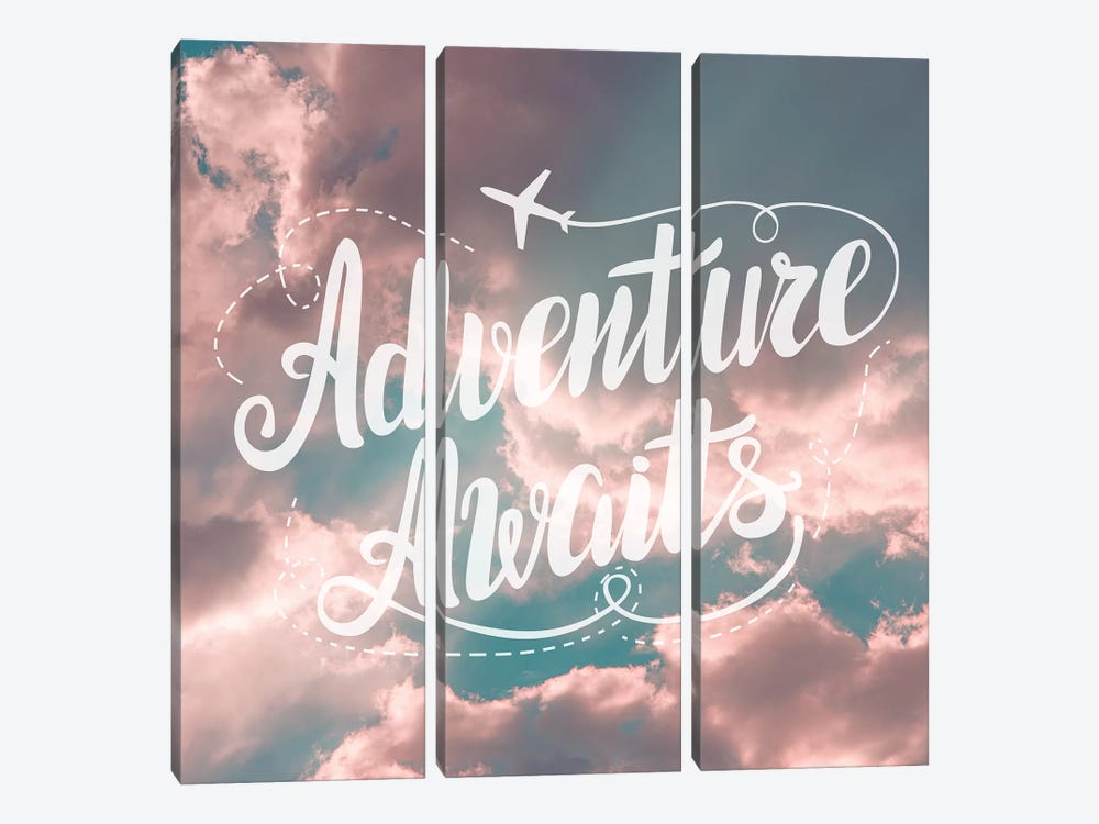 Adventure Awaits In Pink and Turquoise Sky by Nature Magick 3-piece Canvas Art