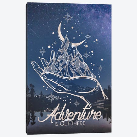 Adventure Is Out There Mountain Stars Reflection Canvas Print #MGK218} by Nature Magick Canvas Print