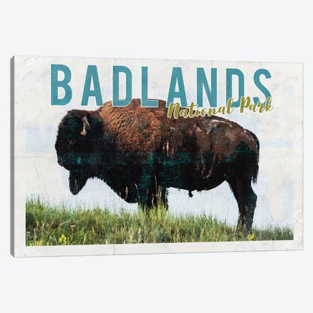 Badlands National Park Vintage Adventure Postcard Canvas Print #MGK225} by Nature Magick Canvas Print