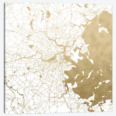 Boston Massachusetts City Map Canvas Print #MGK22} by Nature Magick Canvas Wall Art
