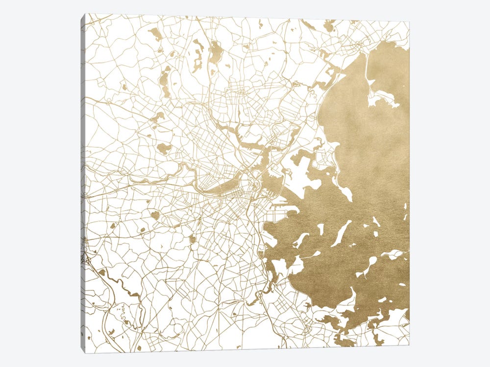 Boston Massachusetts City Map by Nature Magick 1-piece Canvas Art